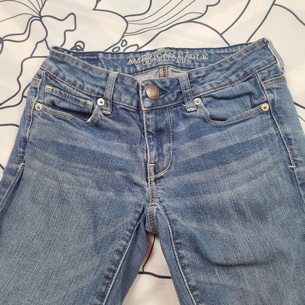 AMERICAN EAGLE Skinny Jeans Blue Denim Stretch 0 - Picture 7 of 8